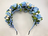 Вінок на голову з блакитних квітів, фото 5