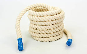 Канат для кросфіту з бавовни 40мм 9м UR COMBAT BATTLE ROPE (R-6227-9)