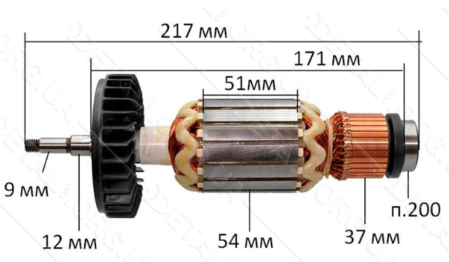 Якір на болгарку Makita GA7030 оригінал, фото 1