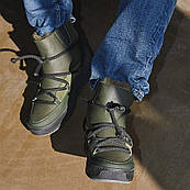 Уггі чоловічі Babylon Україна 45 розмір хакі теплі зимові модні шкіряні черевики на хутрі чоловіче взуття зима