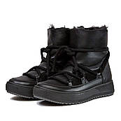 Уггі чоловічі Babylon Україна 39 розмір чорні теплі зимові модні шкіряні хутряні черевики чоловіче взуття зима