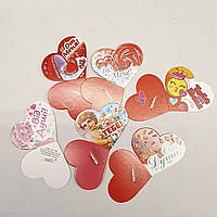 Бирка листівка Валентинки серця подвійні маленькі 20 шт.