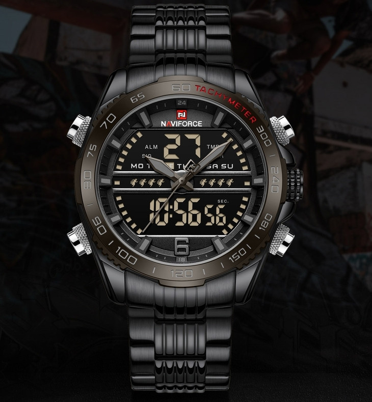 Мужские Тактические Часы Naviforce Meteor с Секундомером, Будильником ...