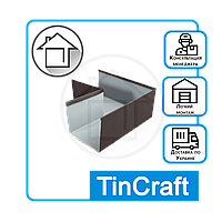Угол для металлического желоба кровли 90° квадратного сечения 120х120 мм - Наружный - Темно-коричневый