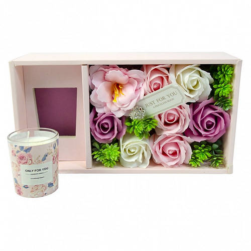 Подарочный набор мыло Розы и Свеча (розы из мыла) (ID#1569955263), цена ...
