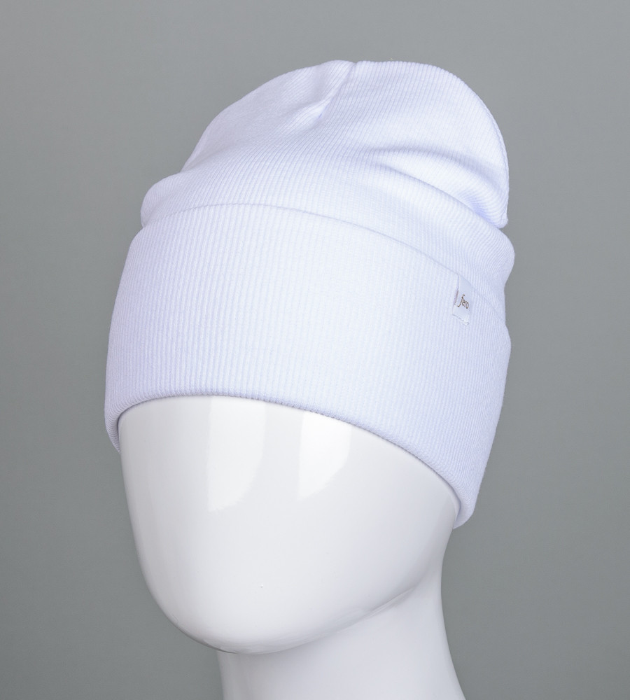 Шапка Рубчик з відворотом FERO (20216), Білий, фото 1