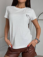 Женская футболка с принтом "Сердечко". Белая
