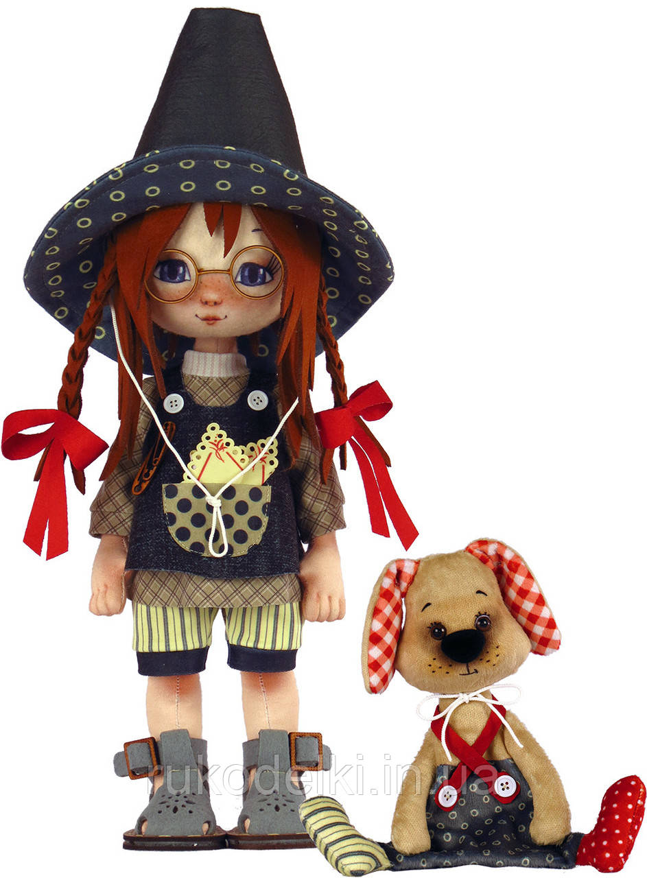 Набір для шиття ляльки, м'якої іграшки ZooSapiens К1077 Дівчинка з собачкою