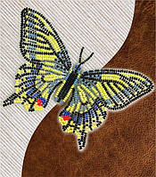 Набор для вышивки бисером бабочки с водорастворимым флизелином Вдохновение Махаон NBFL-002