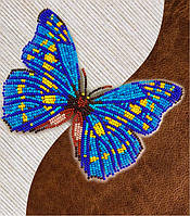 Набор для вышивки бисером бабочки с водорастворимым флизелином Вдохновение Морфо Киприда NBFL-010