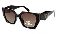 Солнцезащитные очки женские под бренд PR коричневые