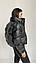 Жіноча зимова куртка з еко-кожі, розміри L, XL чорна, бежева, пляшка, фото 5