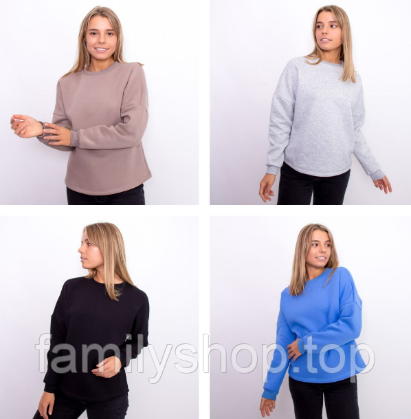 Жіночий теплий світшот на флісі, розміри L, XL, в кольорах TS0202