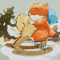 Зимові розваги © Софія Нікуліна Картина за номерами Ідейка полотно на підрамнику 40x40 см КНО2363