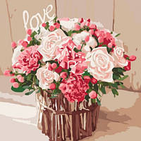 Розы любви Картина по номерам Идейка холст на подрамнике 40x40см КНО2074