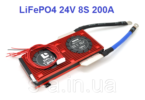 200А 24В BMS контролер заряд-розряд плата DaLy LiFePO4 24V 8S 200A симетрія