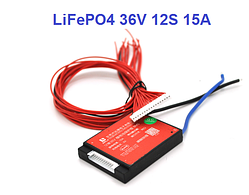 15А 36В BMS контролер заряд-розряд плата DaLy LiFePO4 36V 12S 15A симетрія