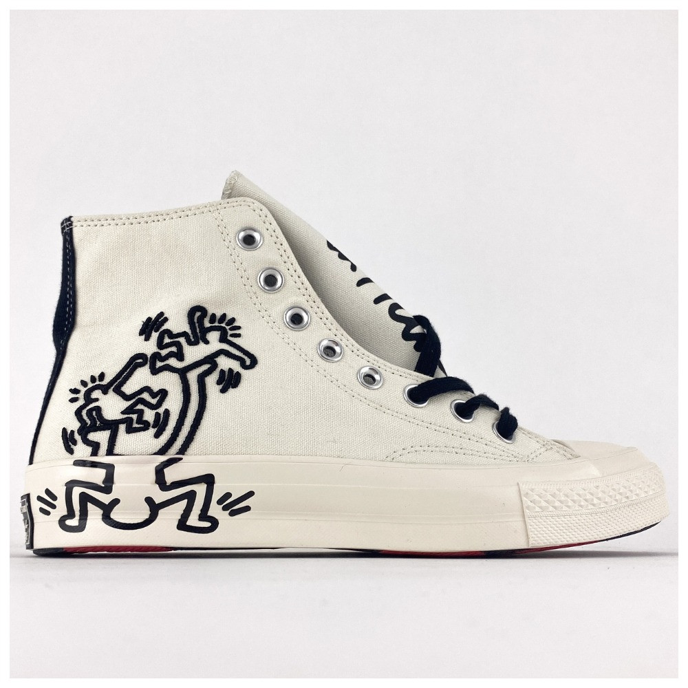 Жіночі кеди Converse Chuck Taylor All-Star 70 Hi Keith Haring Egret, білі кросівки конверс чак тейлор