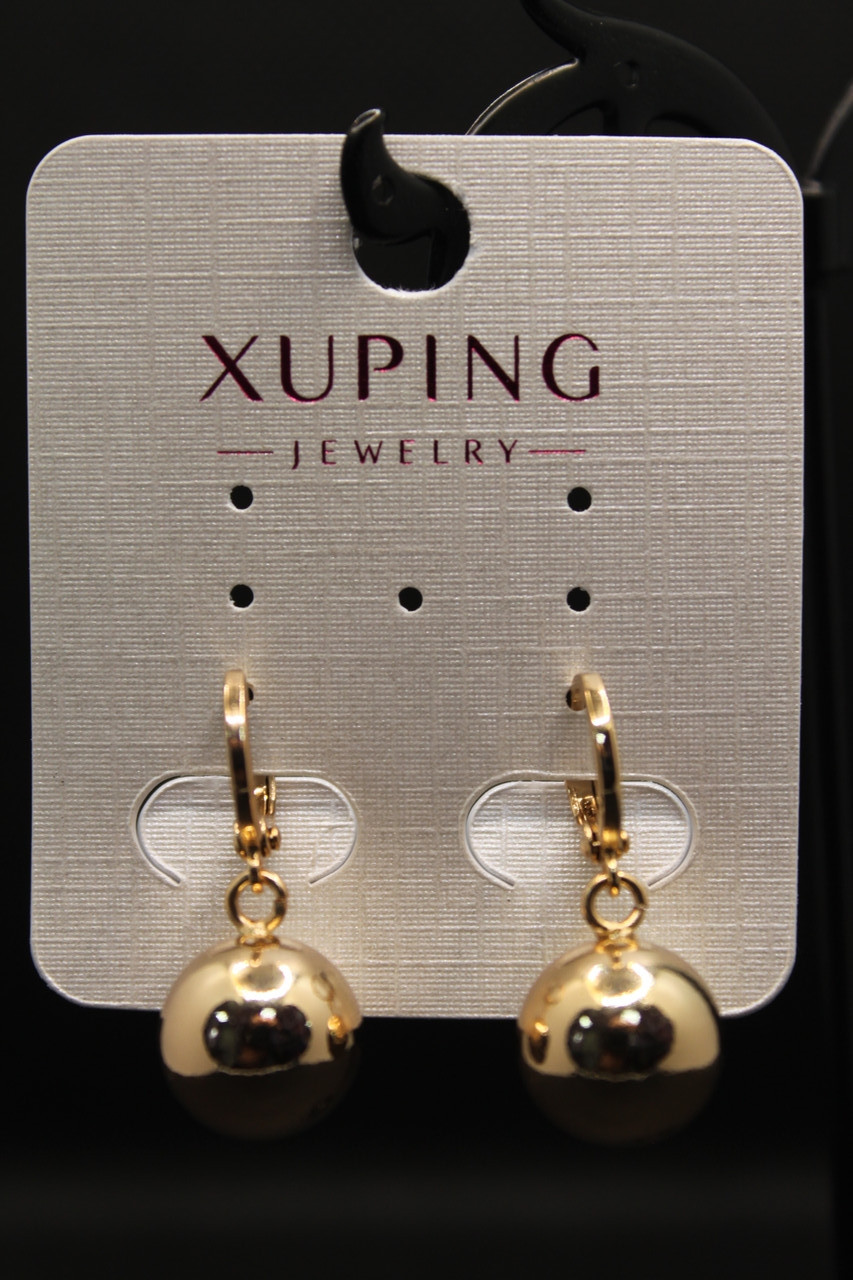 Красиві Хьюпінг золотисті сережки круглі медичне золото Xuping
