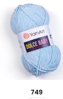 Нитки пряжа для в'язання велюрова плюшева DOLCE BABY YarnArt Дольче Бебі  № 749 - світлий голубий (упаковка)