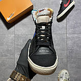 Чоловічі кросівки Nike Blazer Mid '77 Black Blue, чорні шкіряні кросівки найк блейзер мід, фото 4