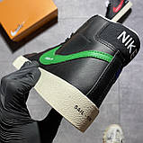 Чоловічі кросівки Nike Blazer Mid '77 Black Blue, чорні шкіряні кросівки найк блейзер мід, фото 5