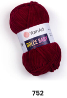 Нитки пряжа для в'язання велюрова плюшева DOLCE BABY YarnArt Дольче Бебі Ярнарт № 752 - бордо