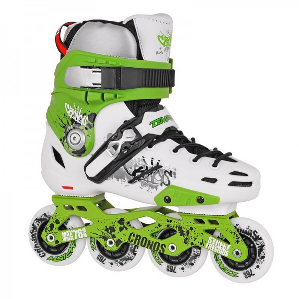 Роликові ковзани Tempish CRONOS INLINE SKATES/ біло-зелені Розмір 44 /28 см/ size 45/29.0см size 44/28.0см, Комбінований, 80, 85А, Для дорослих, Чехия, Алюмінієвий сплав, ABEC 7, In-line, Фріскейтинг (Freeskate) / Урбан (Urban), Бакля (кліпса), Для доросл