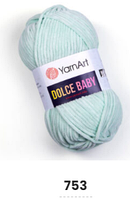Нитки пряжа для в'язання велюрова плюшева DOLCE BABY YarnArt Дольче Бебі Ярнарт № 753 - м"ята