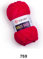 Нитки пряжа для в'язання велюрова плюшева DOLCE BABY YarnArt Дольче Бебі Ярнарт № 759 - малина