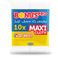 Салфетка BONUS PRO Maxi cloth yellow Набор универсал Желтая Макси 10 шт