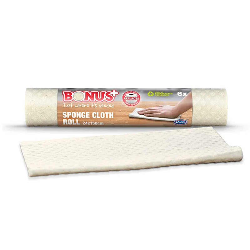 Серветка BONUS sponge cloth Roll вологопоглинаюча Рол 24*25 см 6 шт
