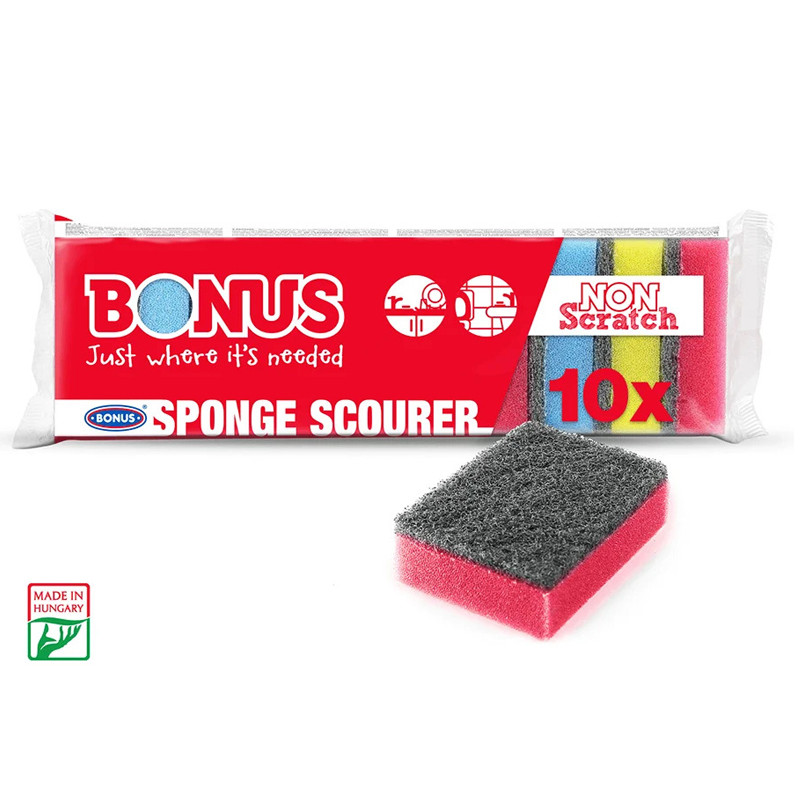 Губка BONUS Sponge scourer для миття посуду 10 шт