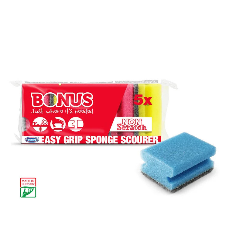 Губка BONUS Easy grip sponge scourer для миття посуду (профільна) 5 шт