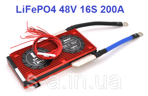 200А 48В BMS контролер заряд-розряд плата DaLy LiFePO4 48V 16S 200A симетрія