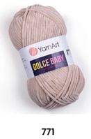 Нитки пряжа для в'язання велюрова плюшева DOLCE BABY YarnArt Дольче Бебі Ярнарт № 771 - беж (упаковка)