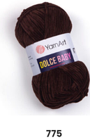 Нитки пряжа для в'язання велюрова плюшева DOLCE BABY YarnArt Дольче Бебі Ярнарт № 775 - шоколадний