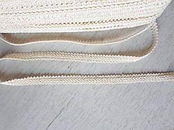 Тасьма косичка шубна молочна, ширина 1.2 см (1уп-50 метрів)