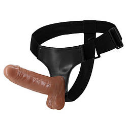 Страпон з вібро BAILE- Ultra Passionate Harness Realdeal Penis 6.2'' Brown