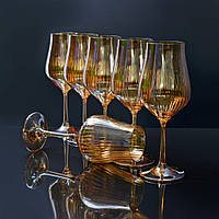 Набор бокалов для вина Bohemia Tulipa optic 350 мл янтарь 40894/36