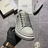 Жіночі кросівки Alexander McQueen Galaxy Grey, сірі лаковані шкіряні кросівки александр макквін, фото 5