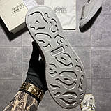 Жіночі кросівки Alexander McQueen Galaxy Grey, сірі лаковані шкіряні кросівки александр макквін, фото 4