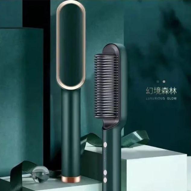 Гребінець-випрямляч Hair Straightener HQT-909 B з турмаліновим покриттям Зелений