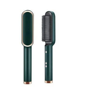 Гребінець-випрямляч Hair Straightener HQT-909 B з турмаліновим покриттям Зелений, фото 4