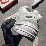 Чоловічі / жіночі кросівки Nike M2K Tekno Total White, білі шкіряні кросівки найк м2к текно, фото 7