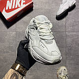 Чоловічі / жіночі кросівки Nike M2K Tekno Total White, білі шкіряні кросівки найк м2к текно, фото 4