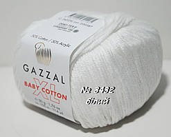 Нитки пряжа для в'язання BABY COTTON XL GAZZAL Бебі котон хл Газзаєв №3432