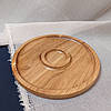 Менажниця дерев'яна дубова дошка для подачі страв кругла двостороння, фото 3