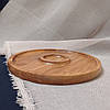 Менажниця дерев'яна дубова дошка для подачі страв кругла двостороння, фото 5