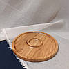 Менажниця дерев'яна дубова дошка для подачі страв кругла двостороння, фото 7